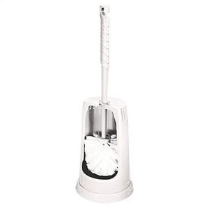 Toilet <b>Brush</b> Holder Set White Plastic/Nylon Neutral Design - Product Image 3