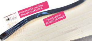 Banda Frontal de Cuero Sintético Plano y Delgado de Alta Calidad, Accesorio para Brida Inglesa, Acabado Brillante Negro Premium - Product Image 3