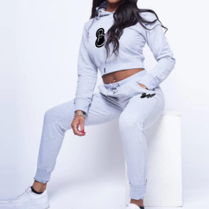 Women's New Style 100% Cotton Crop Top Gym Hoodie Casual XL Drop Shoulder Oversized Printed Sweatshirt for Girls for Summer - Product Image 2