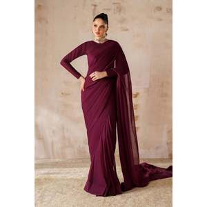Conjunto de Saree de Chifón Elegante de 3 Piezas para Mujer, para Todas las Temporadas EN-1221 - Product Image 1