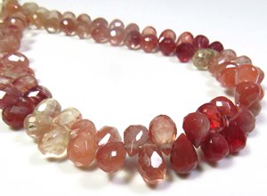 Gemas de labradorita de andesina natural, cuentas de Briolette de 6-9mm, lágrima roja facetada de 8 pulgadas, piedras preciosas sueltas - Product Image 4