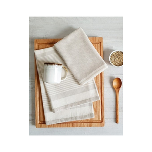 Toallas de cocina sostenibles de alta calidad gris oscuro Drift algodón orgánico OEKO TEX certificado Golf Stripe Rapid Dry Soft Touch - Product Image 5