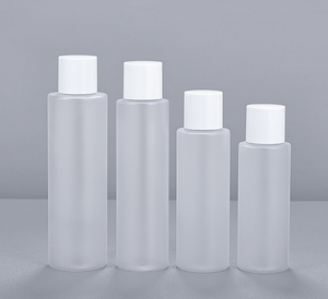 Bouteille Pure Dew en plastique dépoli peint par pulvérisation, à épaule droite, 24 dents, 120 ml, avec double couvercle argenté, pour eau et lait - Product Image 1