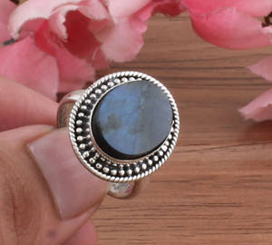 Anillo de Plata de Ley 925 con labradorita natural, anillo de piedras preciosas hecho a mano, joyería Bohemia Vintage para mujer, Idea de regalo - Product Image 3