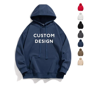 Sweats à capuche en polaire d'hiver de haute qualité, logo personnalisé brodé, pull oversize, sweat-shirt en coton pour homme, imprimé lourd - Product Image 1