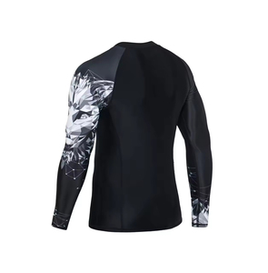 Ropa deportiva Rash Guard de manga larga para hombre, camisa de compresión de secado rápido de tamaño personalizado hecha de poliéster, MOQ bajo de fábrica - Product Image 5