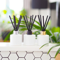 Bouteille diffuseur en céramique, bouteille diffuseur en verre noir, bouteille diffuseur pour la maison 50ml, bouteille diffuseur blanc mat