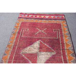 Vintage 28x104ft Kilim tapis rose Orange 3D plat tissage Technique Patchwork laine Latex support-pour couloir Rectangle espace-de - Product Image 3