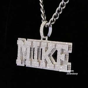 Colgante con Nombre Shreya Diam, Joyería para Hombre, Plata 925 con Baño de Rodio, Moissanita, Estilo Hiphop - Product Image 4