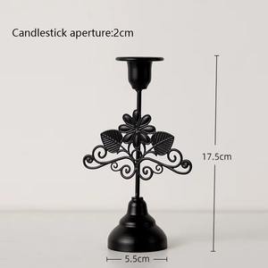 <b>Black</b> Designer Iron Candle Stand Elegant Design Perfect For Bedroom Decor Table Centerpiece And Celebration Use From India - Product Image 5
