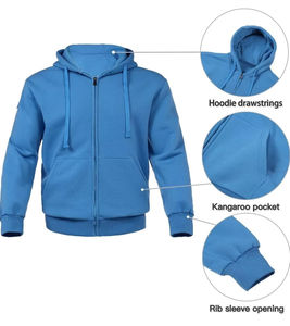 Nouveauté : Survêtement personnalisé pour homme avec fermeture éclair, 100% coton molletonné, sweat-shirt uni décontracté et pantalon de survêtement avec poche cargo, hiver - Product Image 4