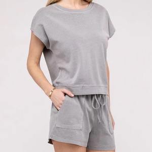 Conjunto de dos piezas de último diseño 2025, ropa de mujer, traje de oficina para mujer, chalecos, pantalones de pierna ancha, conjunto de 2 piezas para mujer, pantalones cortos - Product Image 4