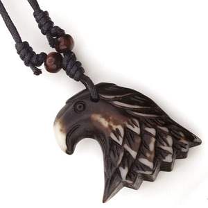 DIFFRANT Collar de marfil de imitación PANDANE Colgante de dientes de dragón Cool man Gargantilla Retro Joyería estilo tribal Collar de hueso - Product Image 1