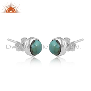 Natural Kingman <b>Turquoise</b> <b>Studs</b> <b>Earrings</b> Elegant <b>Stud</b> <b>Earrings</b> 925 Sterling Silver Gemstone Manufacture - Product Image 3