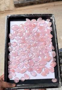 Lot de pierres précieuses en quartz rose naturel de haute qualité, lot de cabochons en quartz rose, pierre précieuse de guérison, cabochon en quartz naturel - Product Image 4