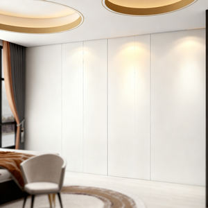 Armoire de chambre intégrée au sol et au plafond, design minimaliste moderne italien sans poignées, en bois écologique, avec portes coulissantes pleine <span class=keywords><strong>hauteur</strong></span> - Product Image 1