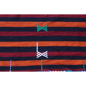 1.4x10.3 ft Rug, Vintage Turkish <b>Runner</b> Rug, <b>Red</b> Kilim Wool Rug - Product Image 4