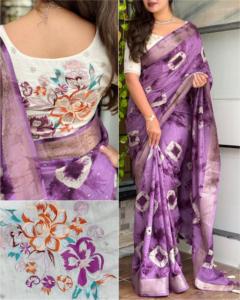 Evergreen Design Viscose Coton Avec Fil Broderie Saree Femme Fabricant De Mode Et Fournisseur De Surat Au Taux Le Plus Bas - Product Image 2
