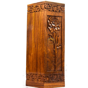 โกศไม้แกะสลักกุหลาบสำหรับขี้เถ้าของมนุษย์ทั้งชายและหญิงโกศที่ระลึกสำหรับขี้เถ้าขี้เถ้าของคนที่คุณรัก (5X5X11นิ้ว) - Product Image 5