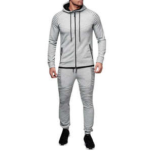 Chándal con capucha de color de contraste fresco para hombre, conjunto de ropa deportiva de 2 piezas para Hip Hop, correr, trotar, ciclismo, deportes, precio razonable - Product Image 1