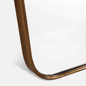 Specchio con Cornice Curva Decorativa in Ottone Anticato, Specchi Moderni per Bagno - Product Image 4