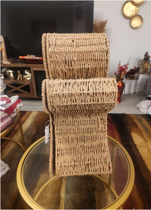 Nuestra adorable bandeja tejida a mano de algas marinas con acentos naturales e índigo hecha en Vietnam con SISU - Product Image 3