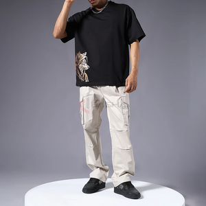 Oversized T-Shirt 100% Cotton 450GSM Heavyweight Streetwear High-Quality Custom Logo <b>Bulk</b> Manufacturer - Product Image 2