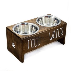 High Graved Stylish Wood and Stainless Steel Garden <b>Dog</b> <b>Food</b> Bowl Superior Quality Eco Friendly Handmade Feeder <b>Food</b> <b>Dog</b> Bowl - Product Image 5