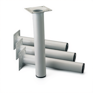 ELEMENT SYSTEM 30 mm High White Furniture <b>Leg</b> with 400 mm Mounting Plate-Pack Size 4 for <b>Tables</b> - Product Image 3