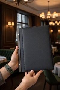 DIVRIS DRL-119 Porte-menu en cuir PU personnalisé avec logo, format A4 A5, pour restaurant, hôtel de luxe, café, vente en gros - Product Image 2