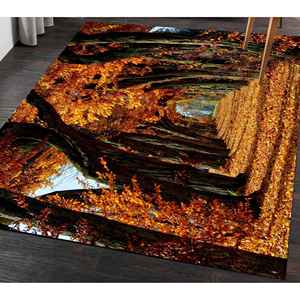 Alfombra Estampada con Paisaje Otoñal - Decoración Inspirada en la Naturaleza, Alfombra Suave No Tejida - Product Image 3