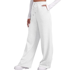 Pantalones de chándal lisos con cintura elástica para mujer, pantalón acampanado, holgado, de gran tamaño, transpirable, personalizado - Product Image 4