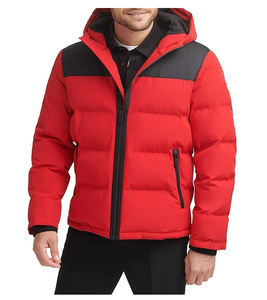 Blouson d'hiver matelassé pour homme, blouson matelassé brillant noir pour homme, blousons et manteaux à bulles personnalisés avec logo - Product Image 5