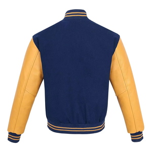 Veste universitaire pour homme de haute qualité, personnalisée, couleur unie, réversible, col montant, 100% coton, vente en gros pour l'hiver, prix bas - Product Image 3