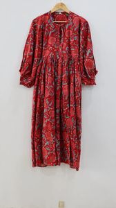 Vestido MIDI informal con estampado de bloques florales, cuello profundo con cuerda, minivestido de silueta holgada, cintura Natural para verano - Product Image 4