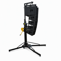 Support de projecteur de scène robuste à manivelle, tour de levage réglable en hauteur avec treuil et barre en T pour DJ, discothèque, événement, système audio, structure de scène
