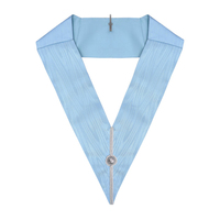 Officiers Craft English Regulation Officer Collar Turquoise Moire Bas quantité minimale de commande OEM Service Masonic Regalia Colliers