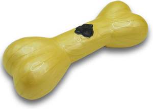 Urnas decorativas de aluminio para mascotas con forma de hueso, ataúd con marca de pata grabada a mano para cenizas de mascotas con soporte de exhibición, único (amarillo) - Product Image 4