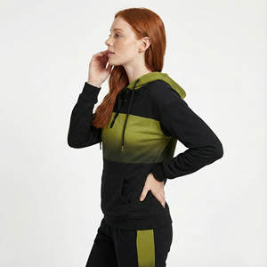 Bulk Wholesale Price Ladies Henley Hoodies Button Placket Drawstring Pockets Long Sleeve Regular Fit Pullover Customized Hoodies - Product Image 2