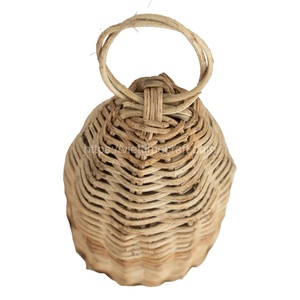 Juego de 6 adornos de árbol de campana de Navidad de ratán natural hechos a mano Vietnam al por mayor para decoraciones navideñas - Product Image 5