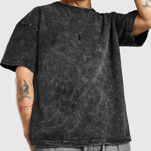 LOW quantité minimale de commande T-shirts en coton épais et épais T-shirts vintage personnalisés surdimensionnés lavés à l'acide pour hommes - Product Image 4