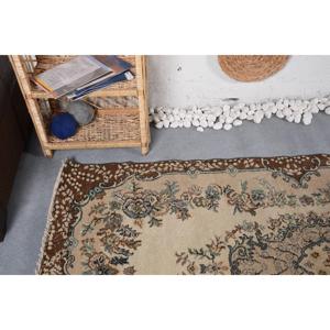 Alfombra Vintage de 3,7x6,9 pies (113x210 cm), Alfombra Turca de Lana Beige Ombré - Product Image 5