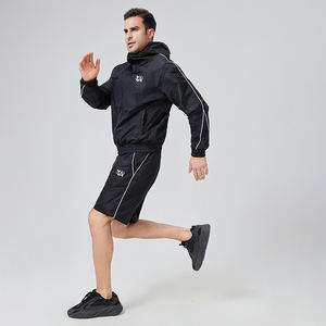 Hommes nouvelle mode Baggy fermeture éclair coupe-vent survêtement ensemble 100% coton hiver Nylon Polyester veste Shorts coupe-vent veste - Product Image 5