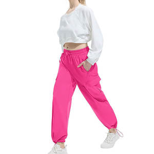 Pantalon cargo en coton pour femmes, respirant, durable, écologique, coupe ample et surdimensionnée, coupe-vent, pour un usage quotidien ou formel, vente en gros OEM - Product Image 4
