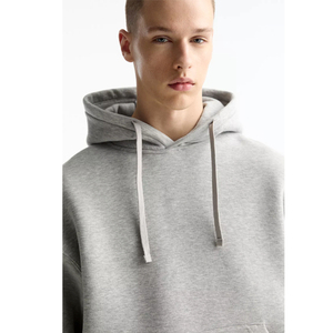 เสื้อฮู้ดดี้ผู้ชายทรงปกติ ไหล่ตก แบบเรียบง่าย สไตล์สตรีทแวร์ ผ้าหนา 100% ผ้าฝ้าย สำหรับฤดูหนาว สไตล์วินเทจ - Product Image 4