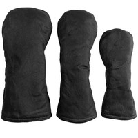 Housses de tête de club de golf vierges personnalisables en cuir et toile de qualité supérieure, durables, avec fermeture éclair/élastique, pour tous les types de clubs – Vente en gros