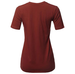 Camisetas en blanco de manga corta de Color sólido de calidad superior al por mayor para mujer 100% algodón moda barata logotipo personalizado camisetas de mujer - Product Image 5