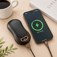 Chauffe-mains rechargeable USB 8000mAh 2 en 1 avec affichage numérique LED, chauffe-mains électrique à 4 niveaux de chaleur, chauffe-mains portable magnétique