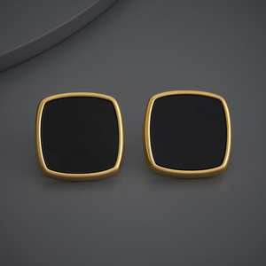 Trendy Geometric <b>Stud</b> <b>Earrings</b> Gold-Plated Alloy with Butterfly and Number Design Featuring Pearl and Diamond Main Stones - Product Image 1
