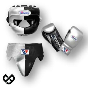 Venta al por mayor Boxeo Sparring Set Custom Winning Style Guantes, Headgear, Ingle Guard OEM Leather Gear - Product Image 1